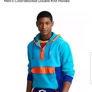 Color-Blocked Double-Knit Hoodie